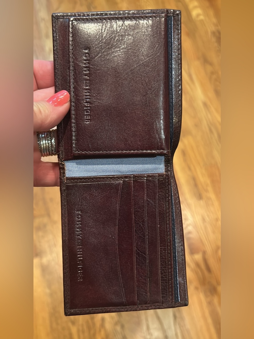 Tommy Hilfiger Brown Leather Card & Key Holder